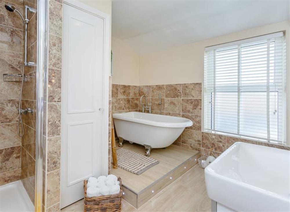 Bathroom with separate shower at Court House Cottage in Scorton, near Richmond, North Yorkshire