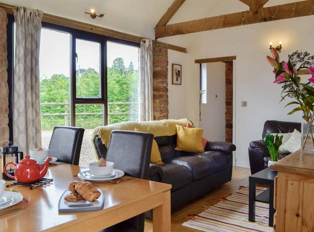 Open plan living space at Court Park Barn in Chepstow, Gloucestershire