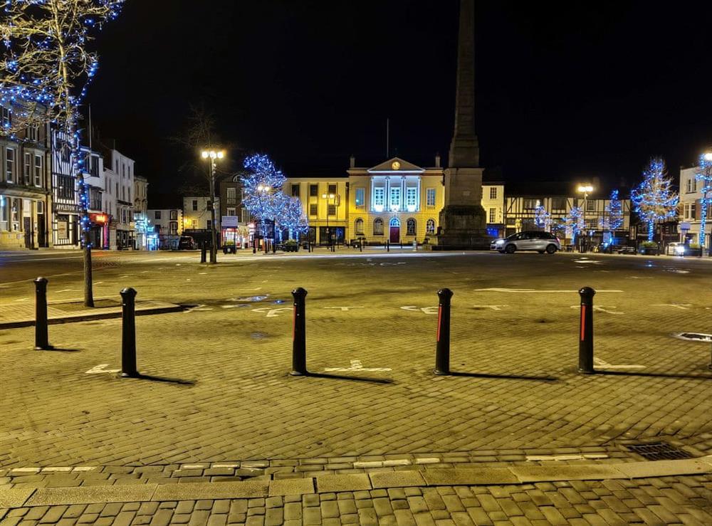 Market place at night at Court Terrace in Ripon, North Yorkshire