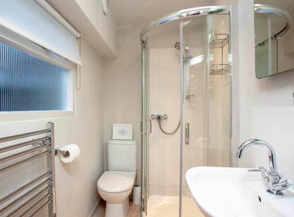 Shower room at Courtenay Cottage in Salcombe, Devon