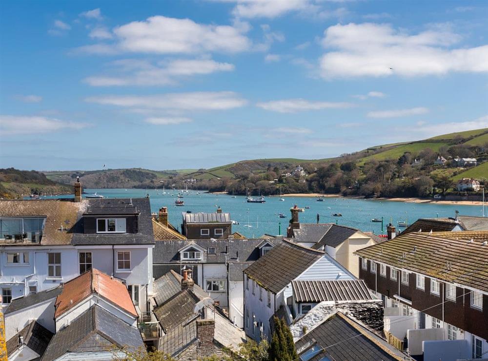Far reaching views of the estuary and the countryside beyond at Courtenay Street 5 in Salcombe, Devon