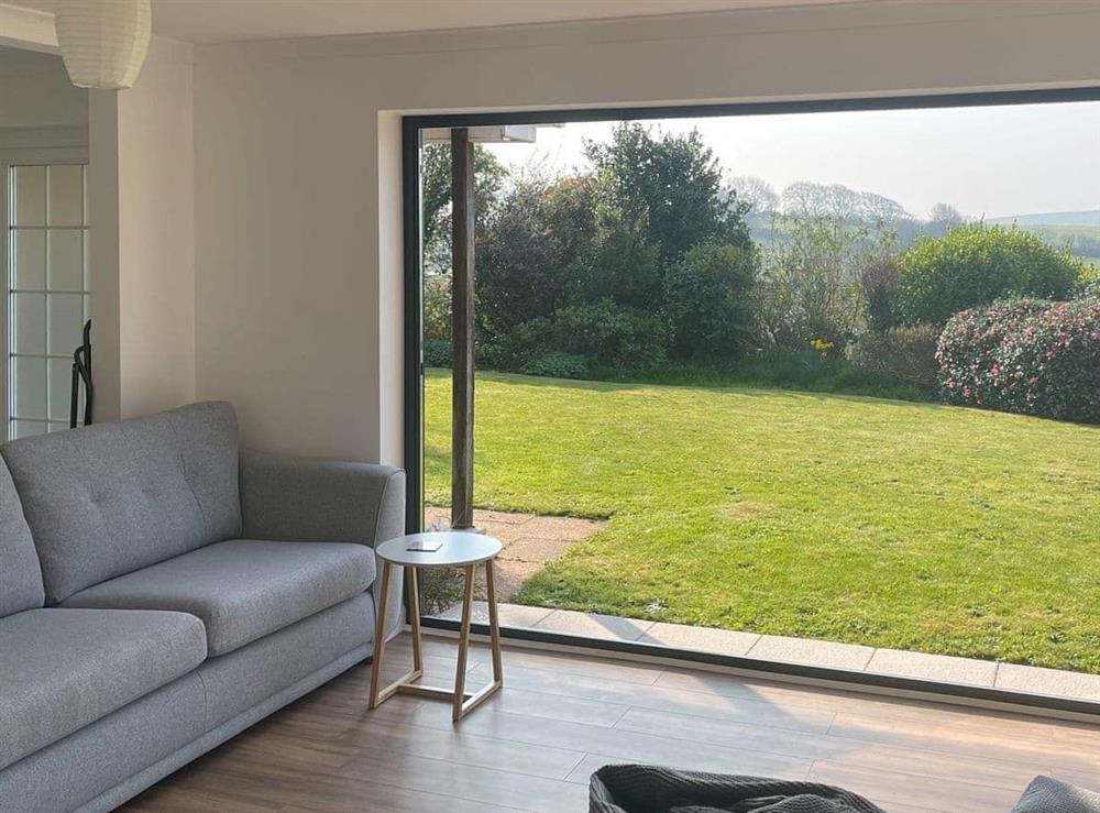 Living area at Courtfield Bungalow in Totnes, Devon