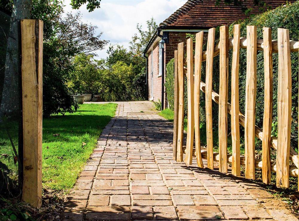 Brick-paved pathway in your lovely garden at Courtside in Fairfield, near Appledore, Kent