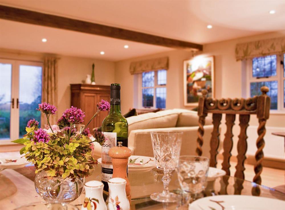 French doors leading to the terrace bring the outside in at Courtside in Fairfield, near Appledore, Kent