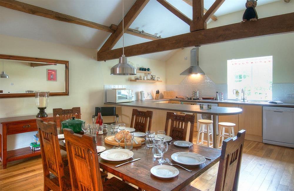 The kitchen at Courtyard Cottage in Glasbury, Powys