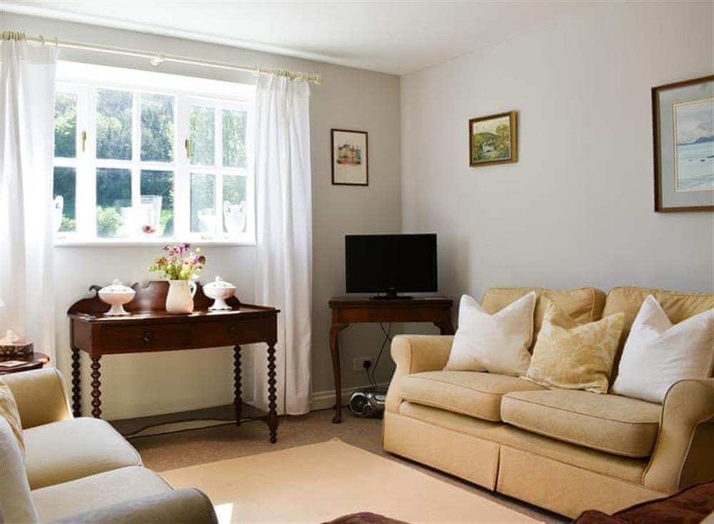 Living area at Courtyard Cottage in Owlpen, near Dursley, Gloucestershire