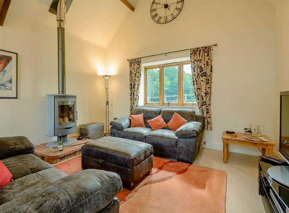 Luxurious living room with wood burner (photo 2) at Courtyard Lodge in Rufford, near Newark, Nottinghamshire