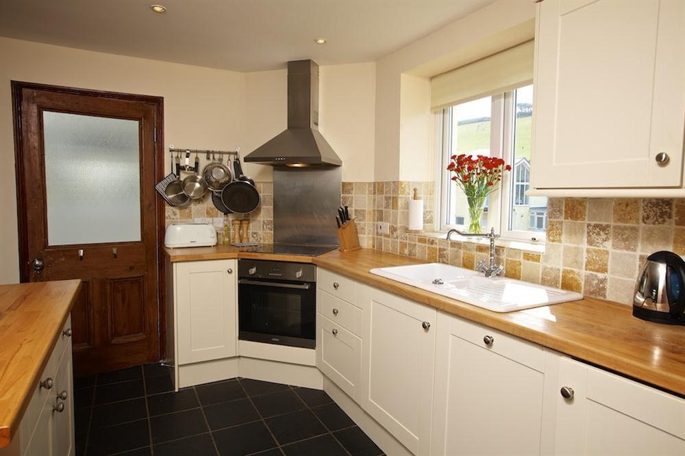 Open plan kitchen at Cove Cottage in Hope Cove, Nr Kingsbridge