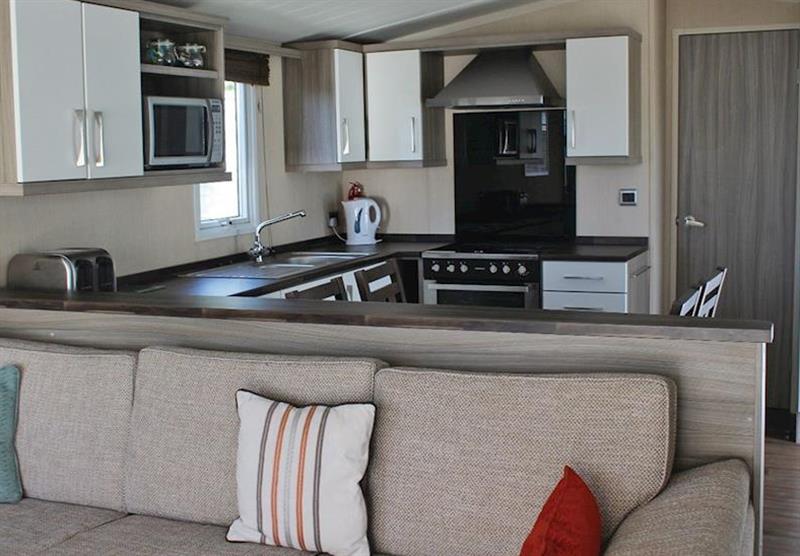 Kitchen in a Brightstone at Cove Holiday Park in Portland, Weymouth