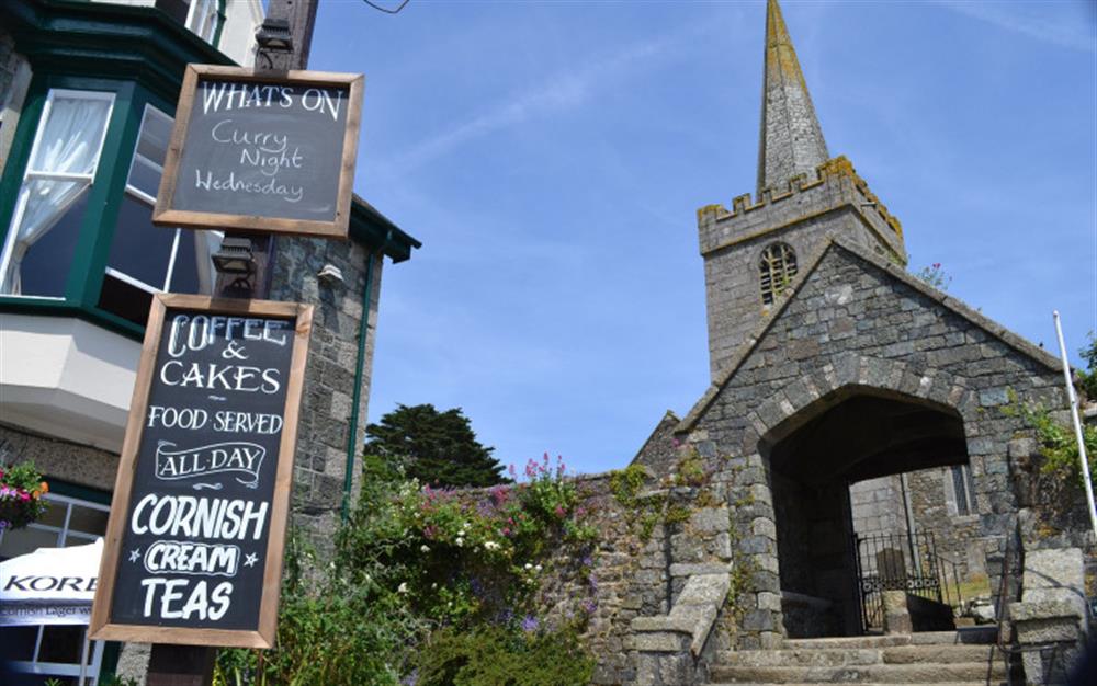 Visit nearby St Keverne village for pub lunches, s few shops and to see the beautiful 15th century church. Watch out for hog roasts in the summer too! at Cove View in Porthallow