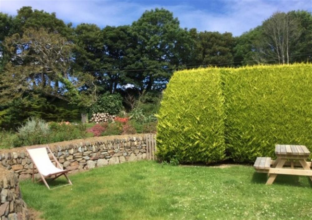 Your private garden area with sea views - perfect for relaxing! at Cove View in Porthallow