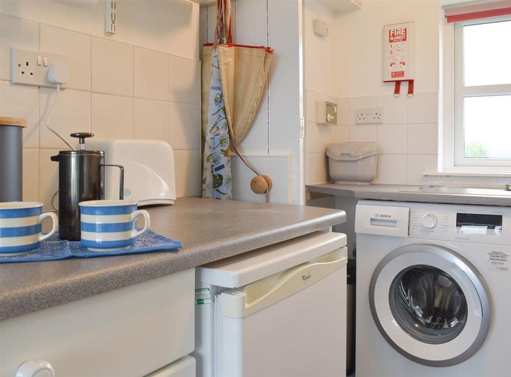 Well-equipped kitchen at Covesea Village in Covesea Duffus, near Lossiemouth, Moray, Morayshire