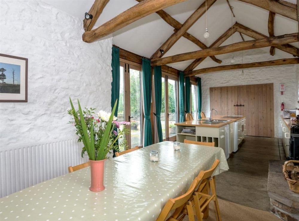 Open kitchen/ dining area at Cowdber Barn in Burrow, Kirkby Lonsdale, Cumbria., Lancashire