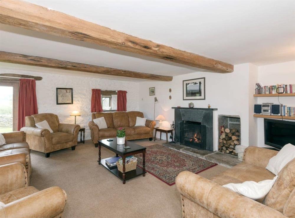 Spacious, comfortable living room at Cowdber Barn in Burrow, Kirkby Lonsdale, Cumbria., Lancashire