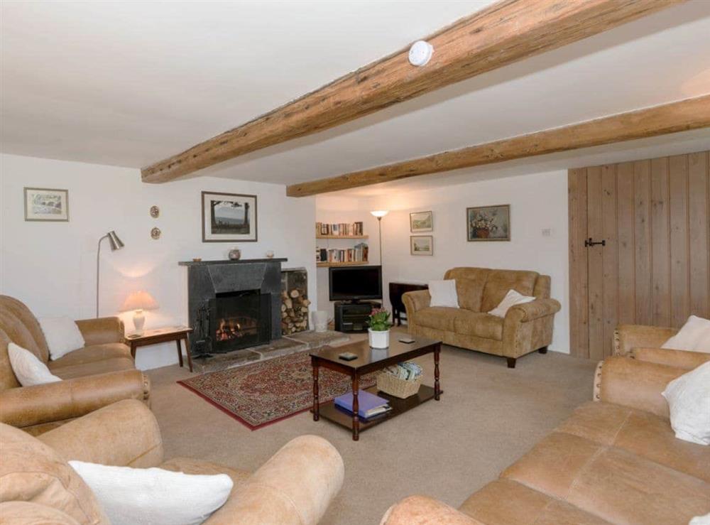 Warm and cosy living room at Cowdber Barn in Burrow, Kirkby Lonsdale, Cumbria., Lancashire