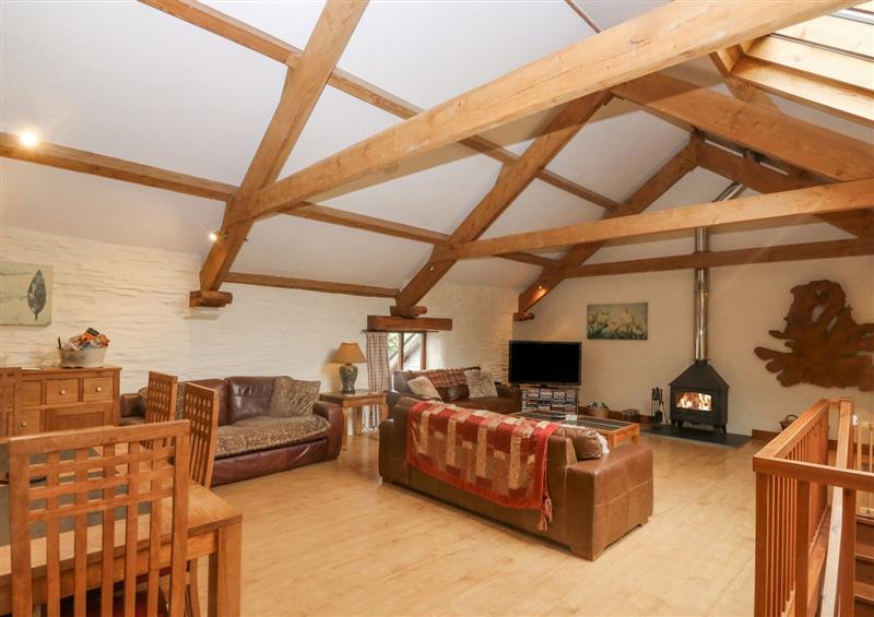This is the living room at Cowslip Barn, Cornworthy near Dittisham