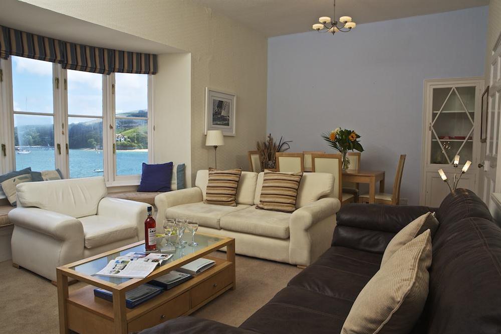 Lovely lounge area with stunning estuary views at Coxswains Watch in 59 Fore Street, Salcombe