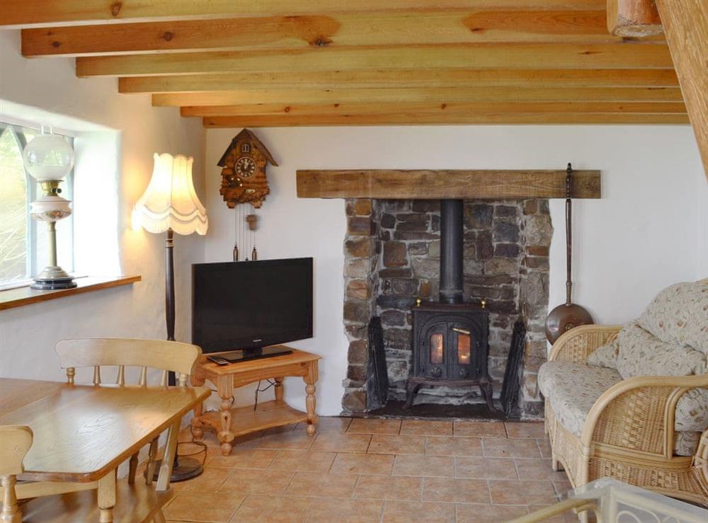 Charming living/ dining room with wood burner at Snow Whites House, 