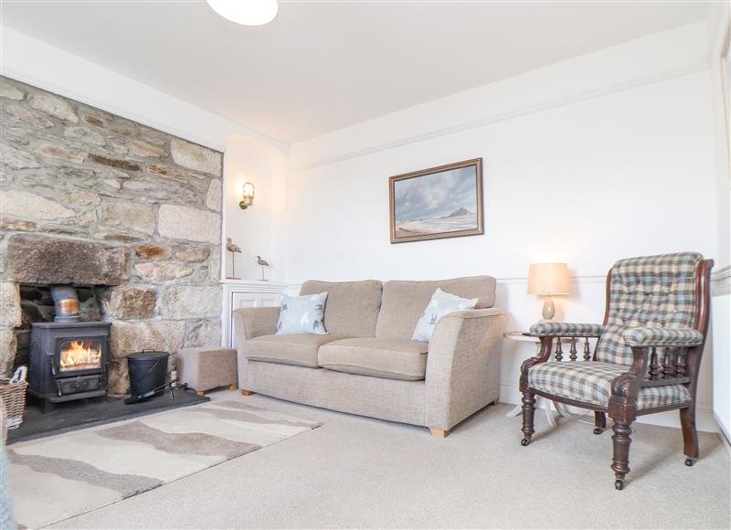 The living area at Crab Pot Cottage, Porthleven
