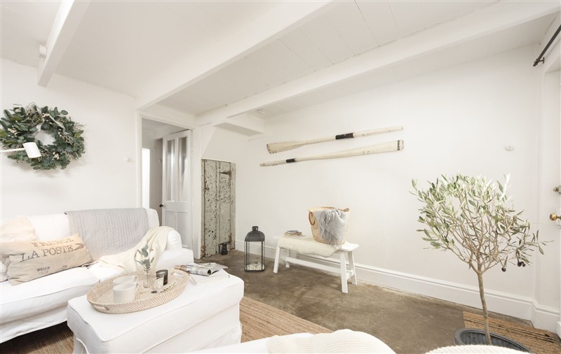 The living area at Crabpot Cottage, Cornwall