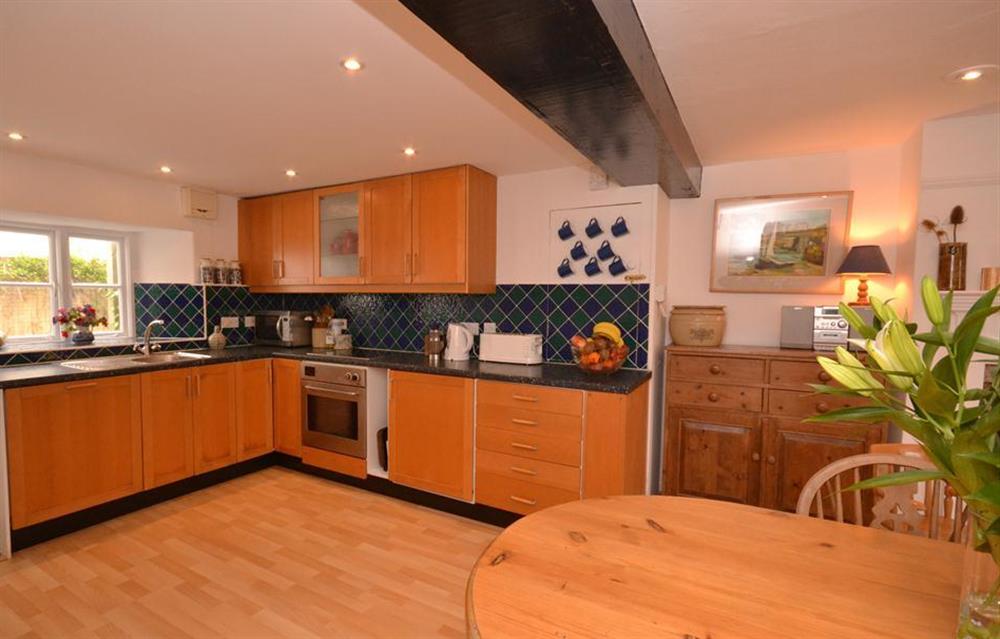 The well equipped kitchen at Cracklefield Cottage, Bantham