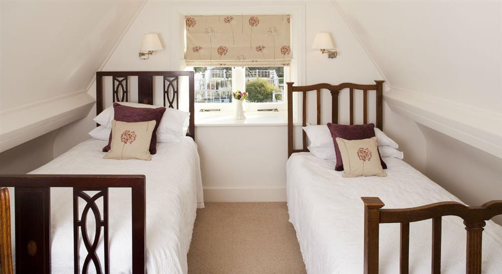 The first twin bedroom at Cragside Garden Cottage in Rothbury, Northumberland