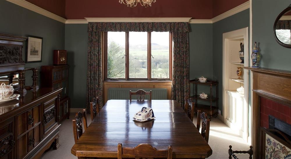 The dining room at Cragside Park Cottage in Rothbury, Northumberland
