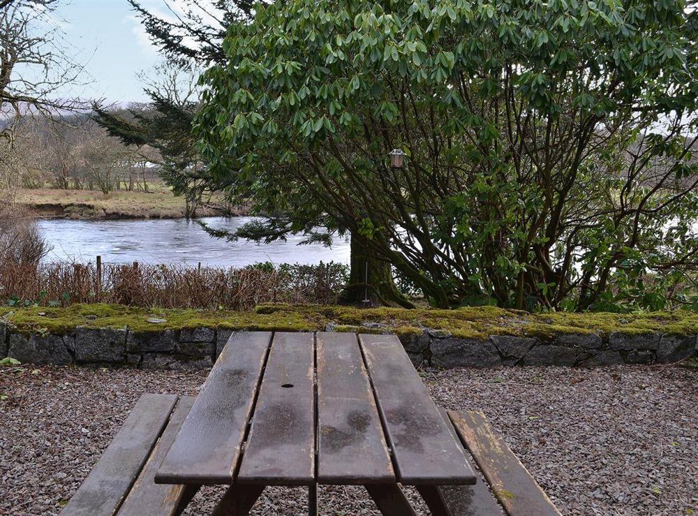 Wonderful picnic-style outdoor eating area at Craig Lora in Dalmally, near Oban, Argyll and Bute, Scotland