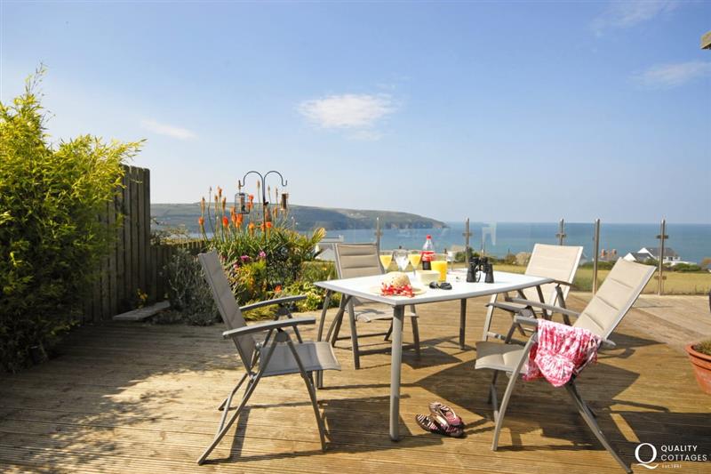 Deck area at Craig Silian, Gwbert