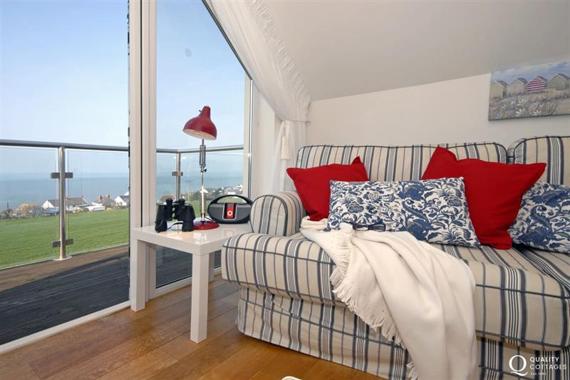 First floor sitting room with sea views at Craig Silian, Gwbert