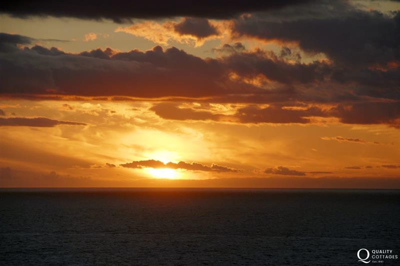 Sunsets over Cardigan bay are stunning at Craig Silian, Gwbert