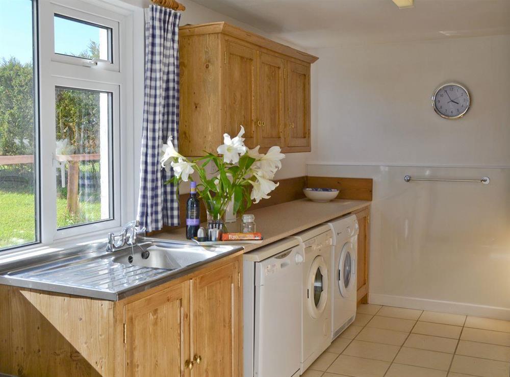 Well equipped kitchen at Craneham Farmhouse in Bideford, Devon