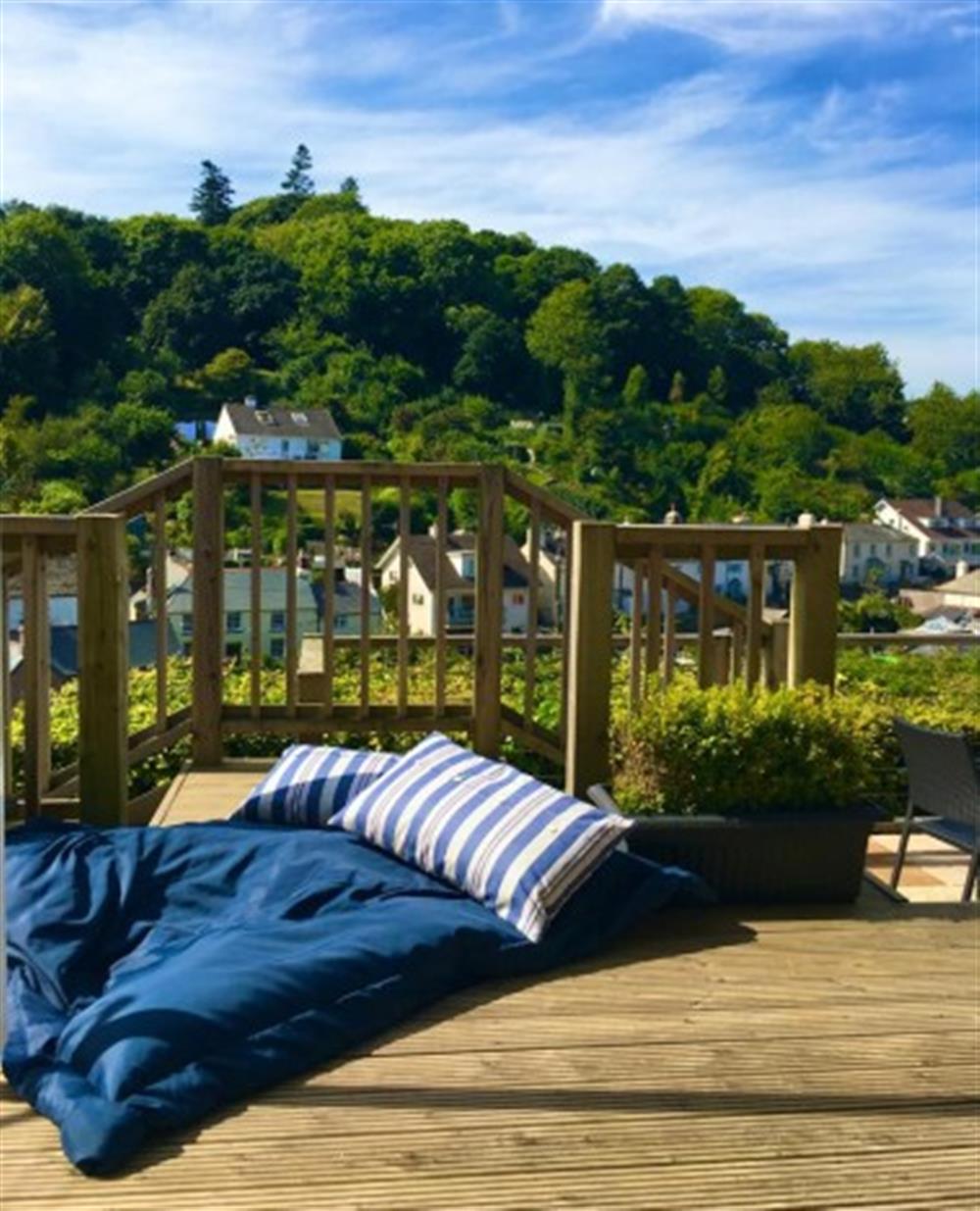 The sun deck  at Creek View in Noss Mayo