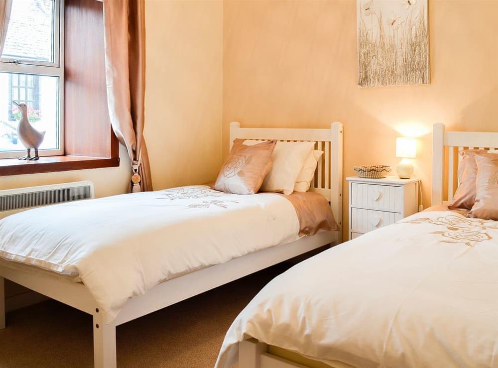 Marvellous twin bedded room at Creel Cottage in Auchmithie, near Arbroath, Angus