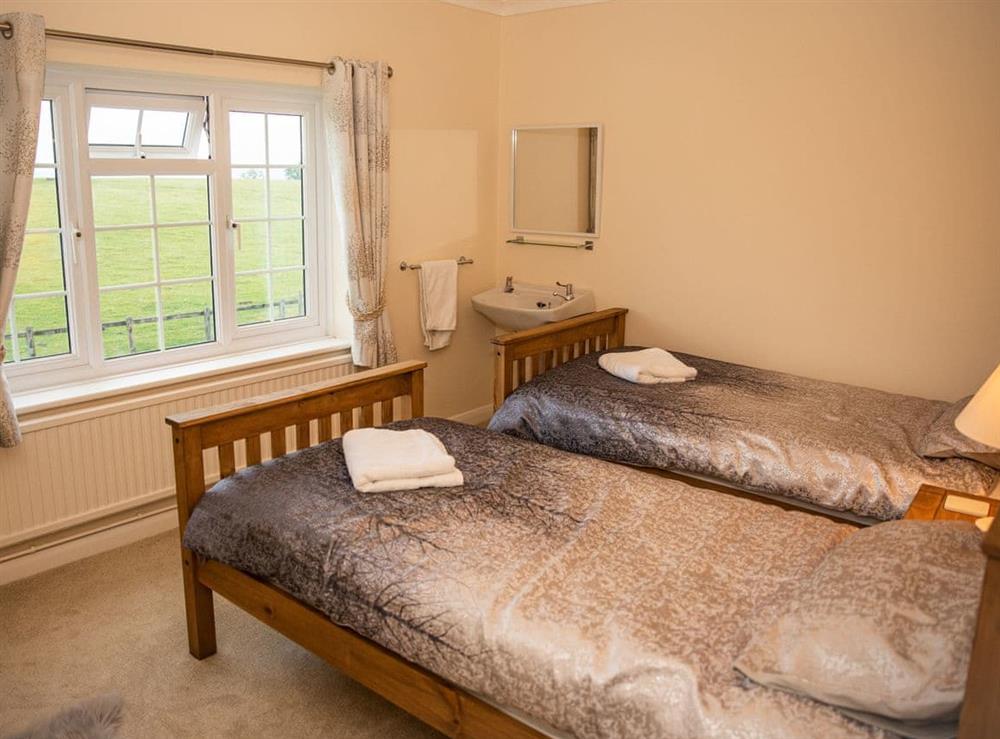 Twin bedroom at Crickledown in High Ham, Langport, Somerset