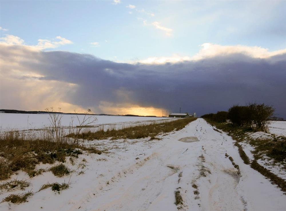 Picturesque local winter landscape at Crinkum in Titchwell, near Hunstanton, Norfolk