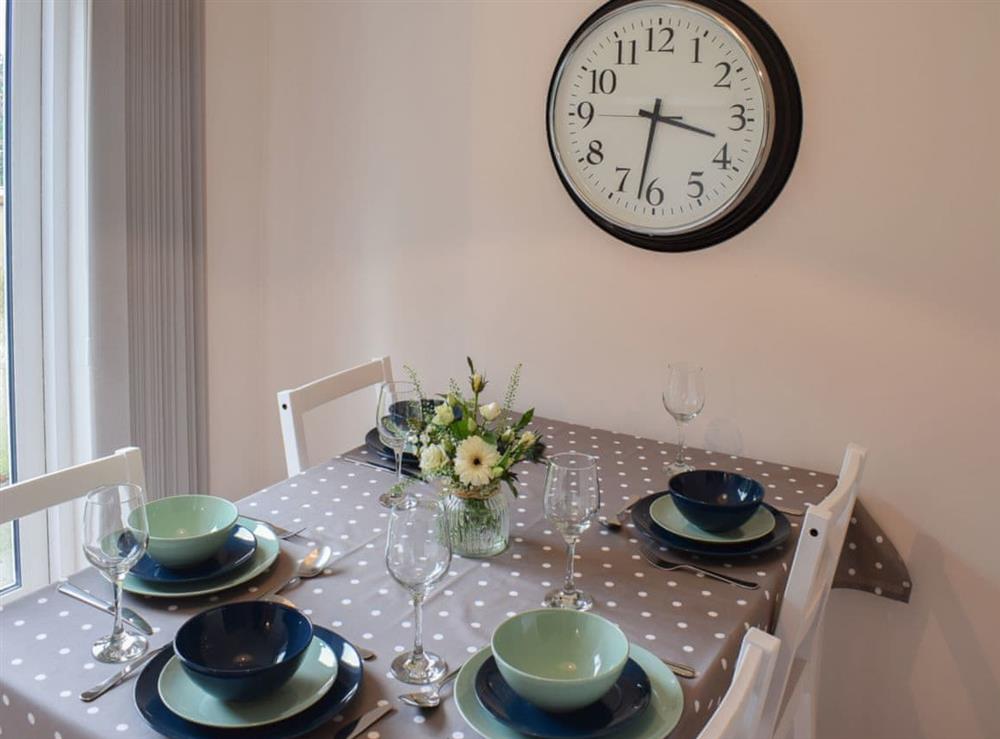 Bright and airy dining room at Croft Cottage in Newholm, near Whitby, North Yorkshire