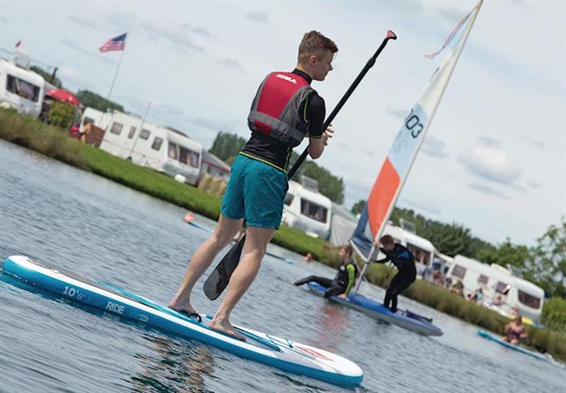 Paddle boarding at Croft Farm Water Park in Tewkesbury, Gloucestershire