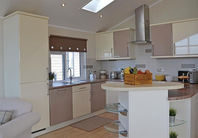 The kitchen at Croft Farm Water Park in Tewkesbury, Gloucestershire