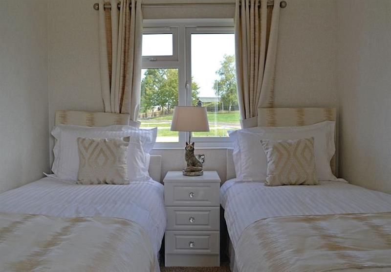 Twin bedroom at Croft Farm Water Park in Tewkesbury, Gloucestershire