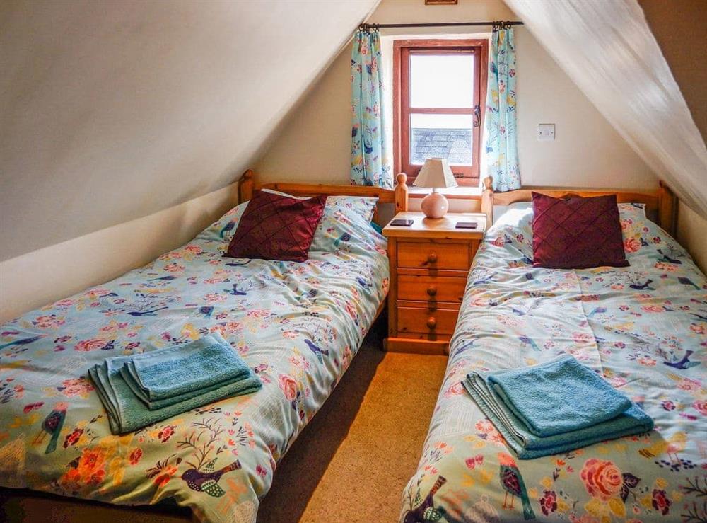 Twin bedroom at Crofters Barn in Brentor, Devon