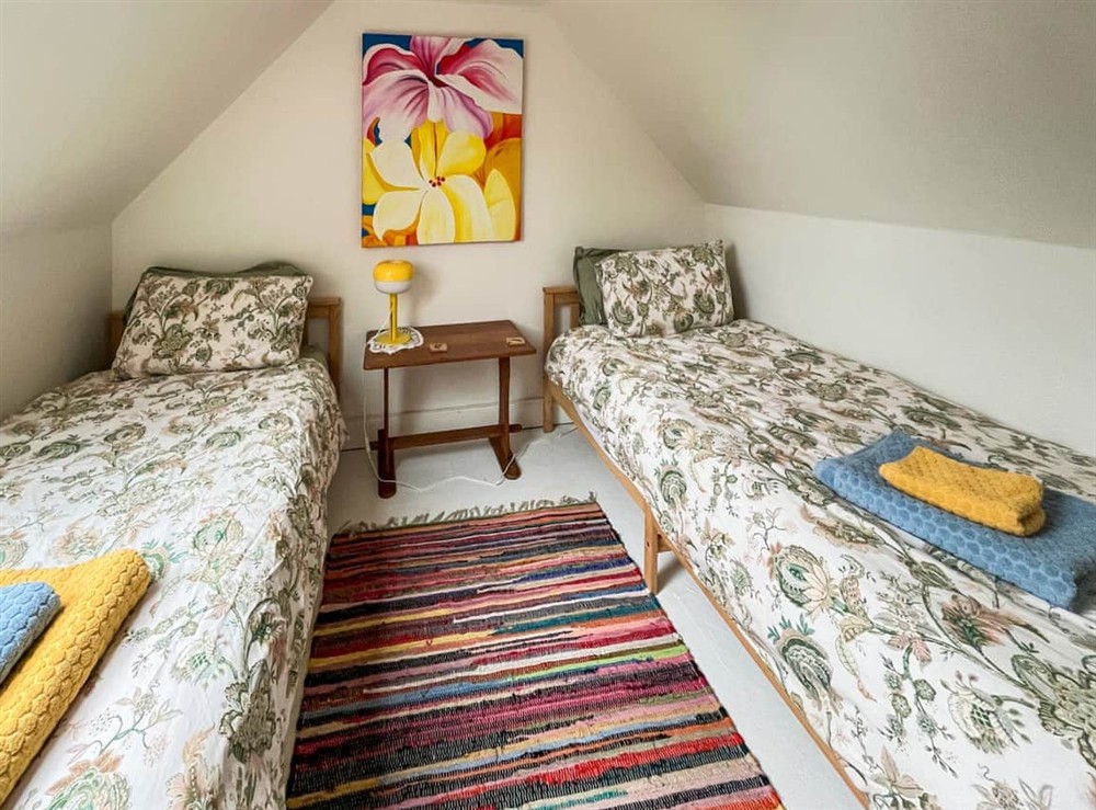 Twin bedroom at Croftfoot in Arnisdale, near Kyle of Lochalsh, Ross-Shire