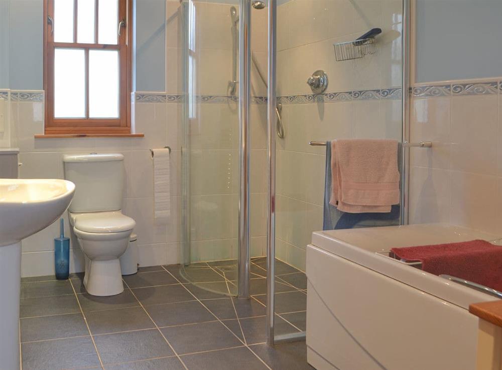 Bathroom with separate shower at Crofts in Glenbuchat, Aberdeenshire