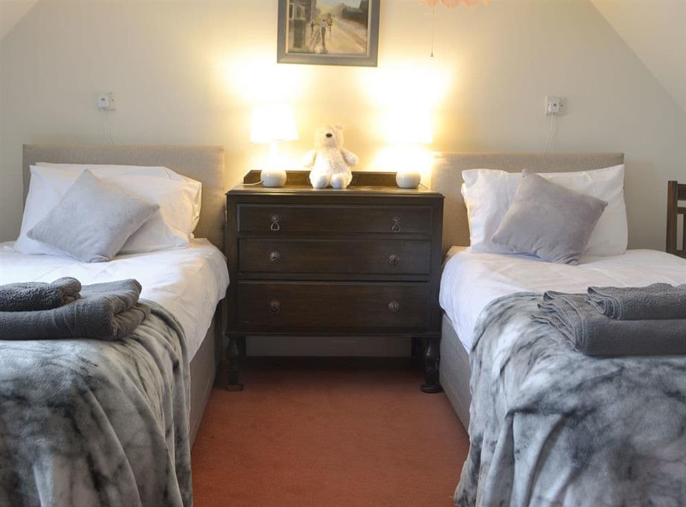 Twin bedroom at Crofts in Glenbuchat, Aberdeenshire