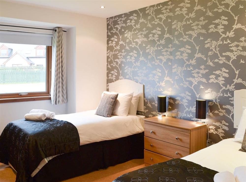 Well appointed twin bedded room at Croftside House in Aviemore, Inverness-Shire