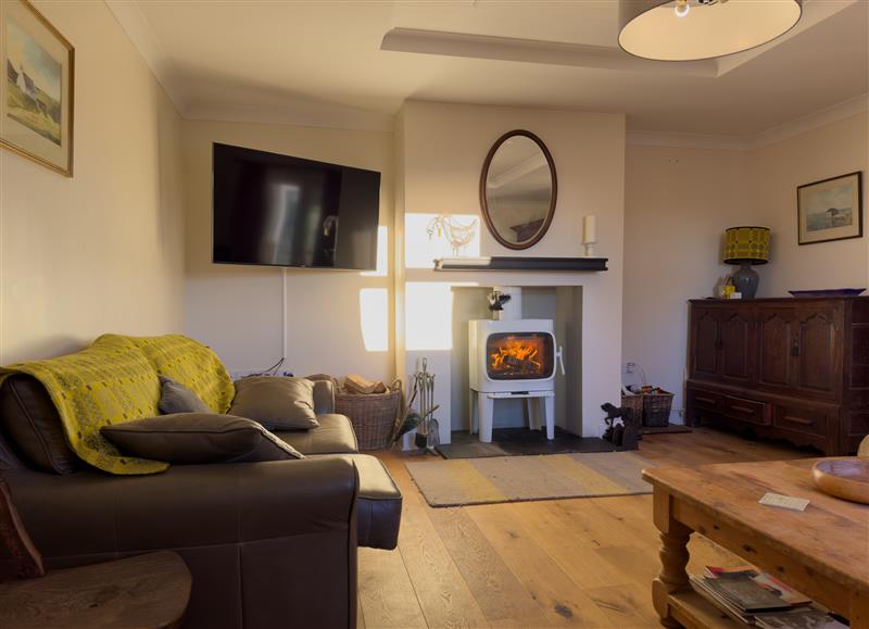The living area at Crogal Farmhouse, New Quay