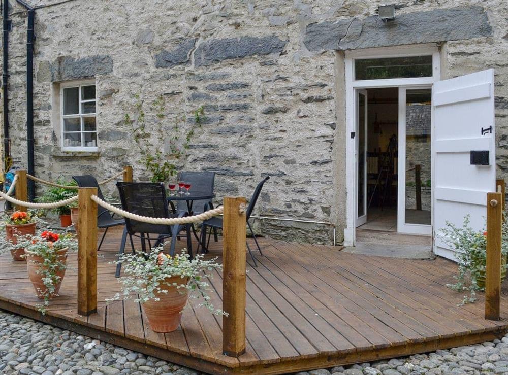 Privatte decked area just off the kitchen/diner at Crogen Wing in Llandrillo, Denbighshire., Clwyd