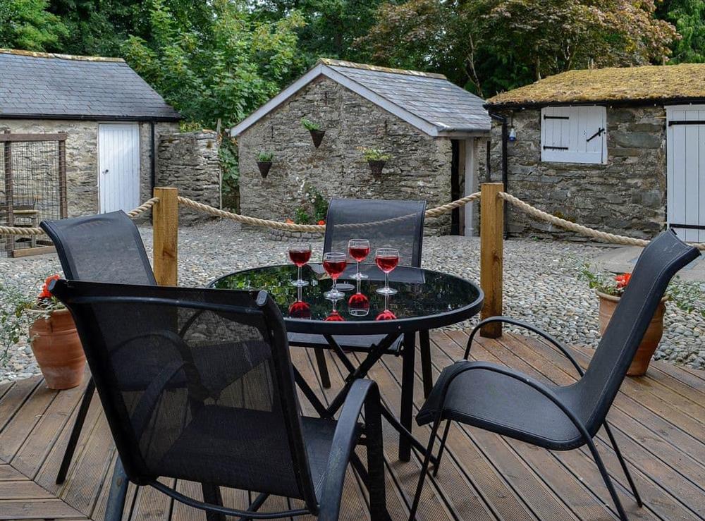 Relax with a drink on the decled area at Crogen Wing in Llandrillo, Denbighshire., Clwyd