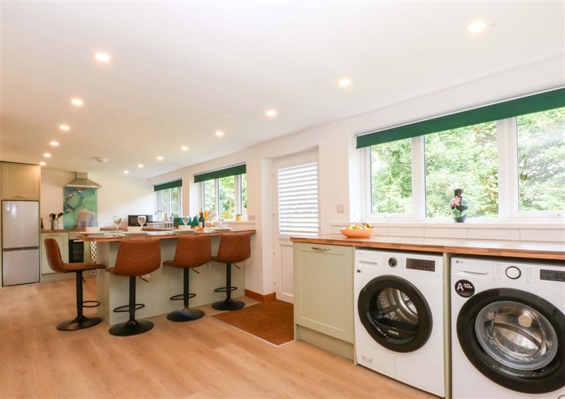 This is the kitchen at Cromlech Cottage at Cromlech Manor Farm, Tyn-y-Gongl near Benllech