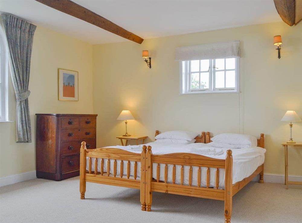 Light and airy bedroom at Cronkhill Farmhouse in Attingham Park Estate, Nr Shrewsbury., Shropshire